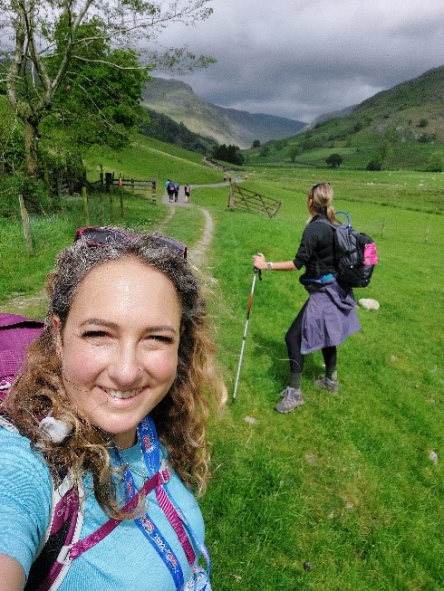 Two women on a hike.