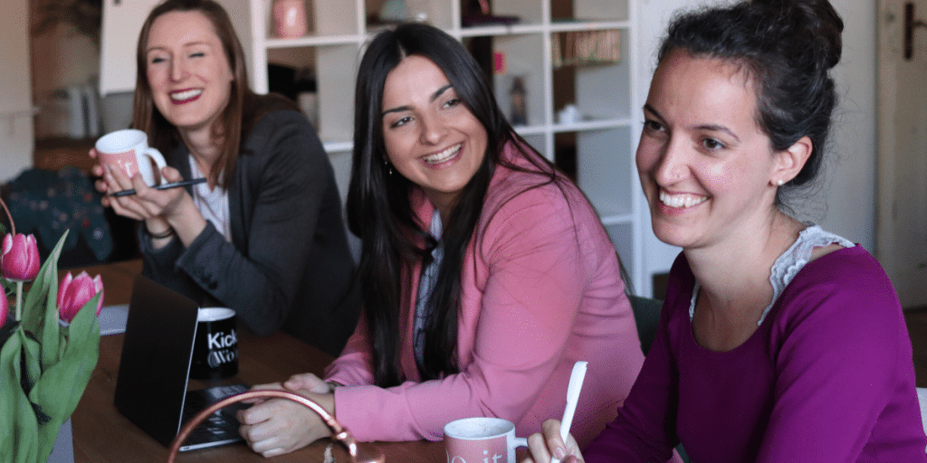 A group of women smiling