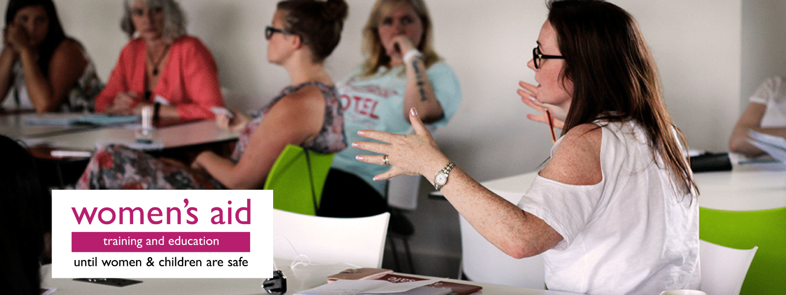 A group of women in discussion.