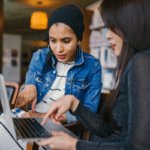 Women working at computer